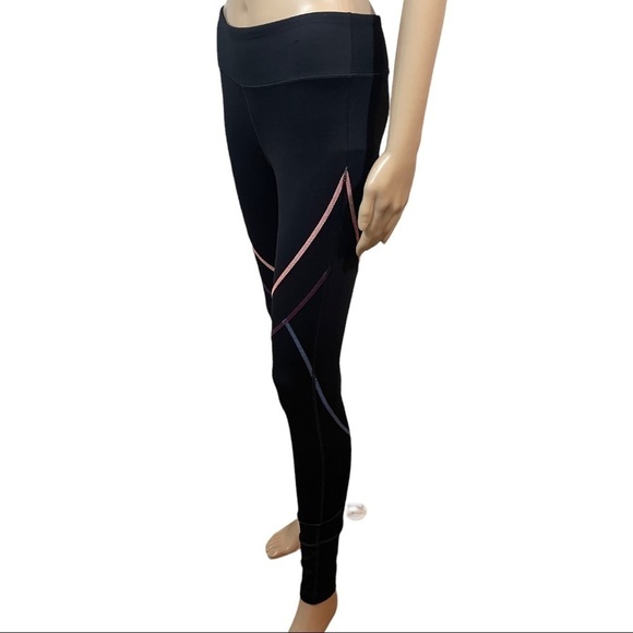 Fila black leggings with colored stripe details - Picture 1 of 6